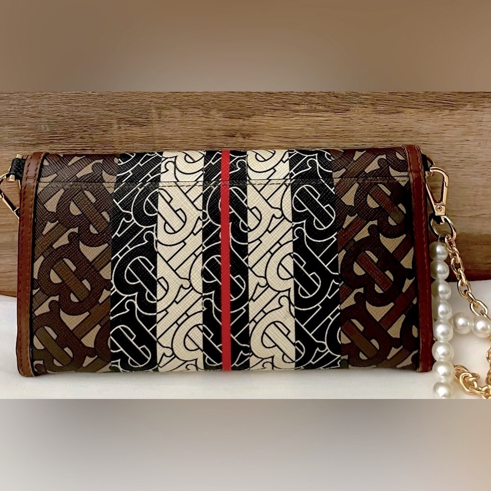 Burberry Authentic Monogram Stripe Brown Coated C… - image 2